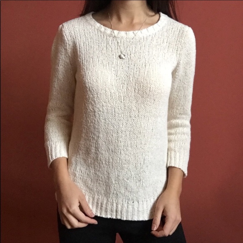 J. Crew cream crew neck sweater